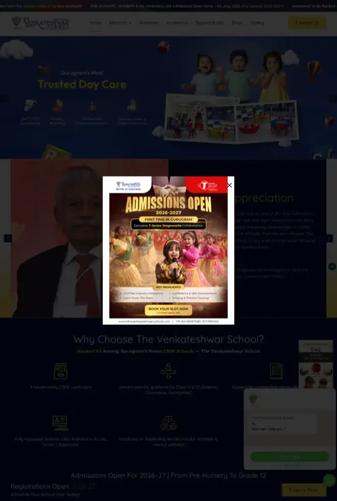 The The Venkateshwar School website